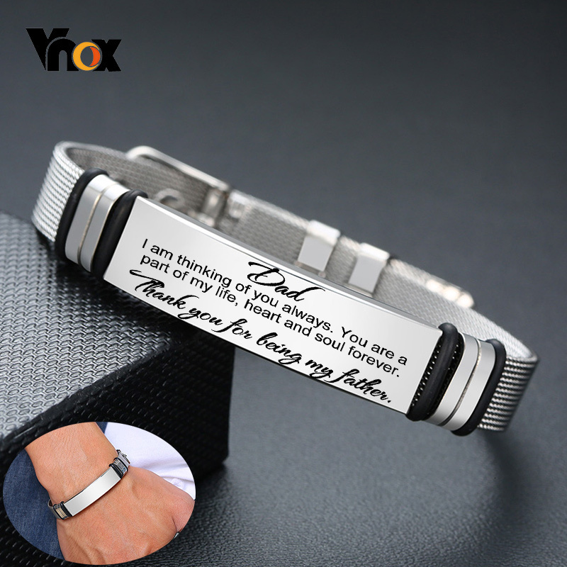 Stainless Mesh Band - Vnox Herren Edelstahl benutzer definierte Gravur