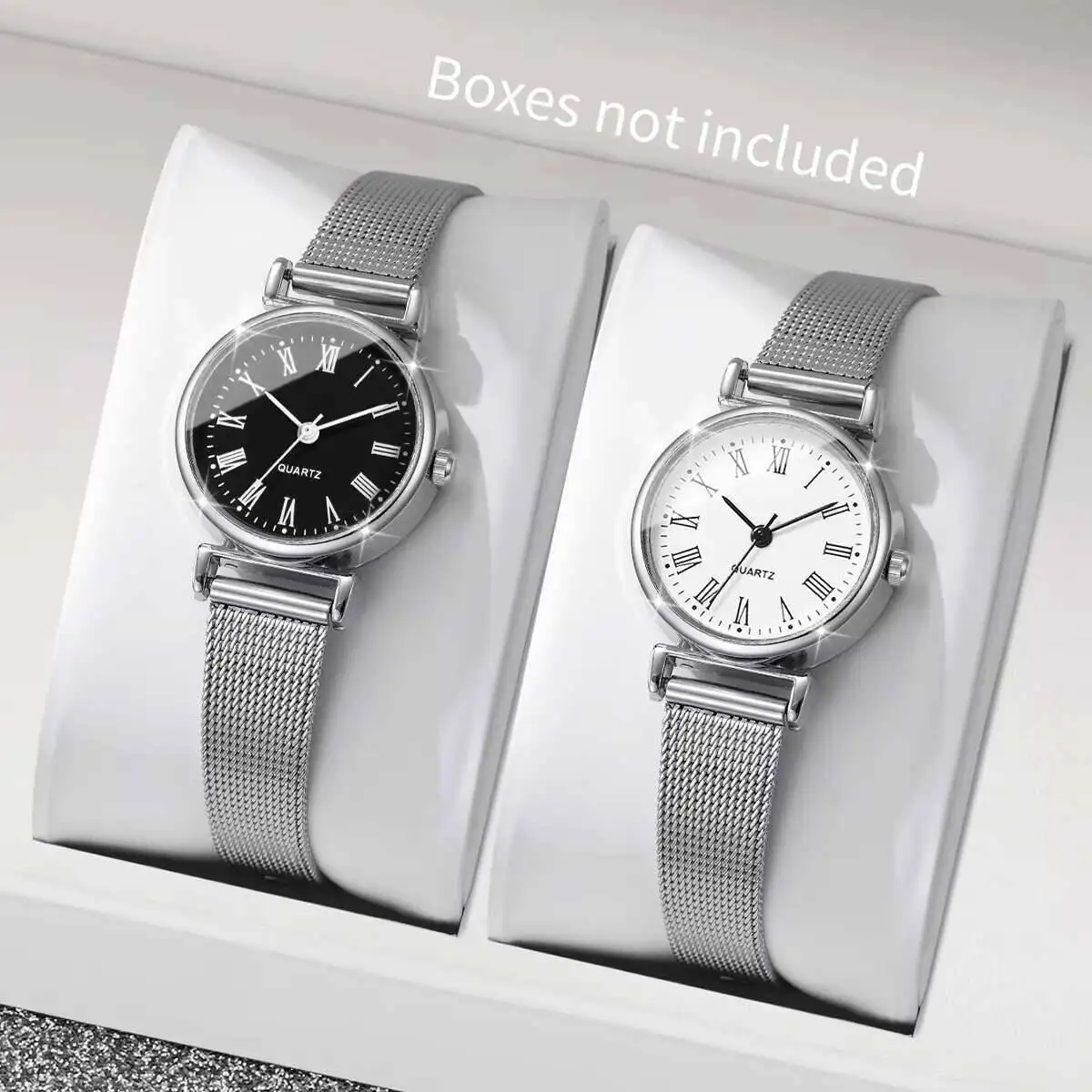 1/2PCS Mode Damenuhren Casual  – Stainless Mesh Band Bewertung und Preis